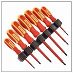 7Pc VDE Phillips Slotted Screwdriver Electricians Insulated 1000V Rack Holder