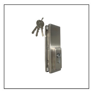 Glass door corner lock patch fitting